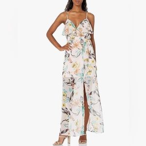 BCBGeneration Women's Cktl Ruffle Ft Surplice Maxi Dress Size S